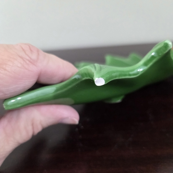 Ceramic Holly Leaf Christmas Dish With Berries Vintage Christmas Green & Red 70s - Picture 7 of 9